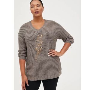 Torrid Grey Chunky Pullover Tunic Sweater Size 1X